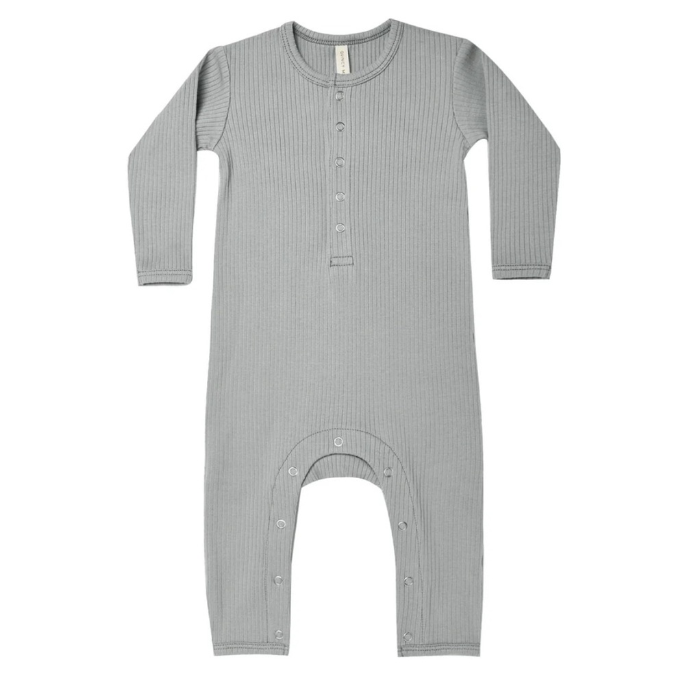 Quincy Mae Ribbed Baby Jumpsuit | Dusty Blue